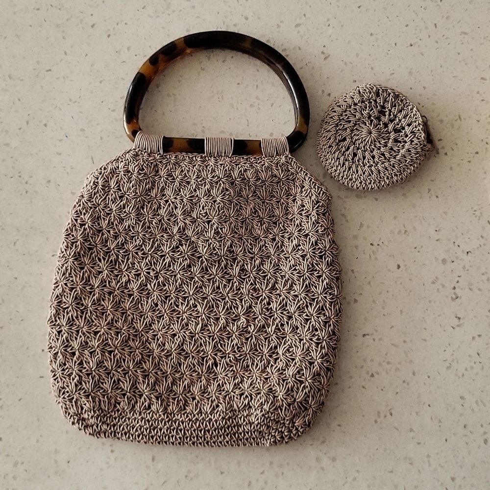 EXPRESS vintage 90s macrame woven bag